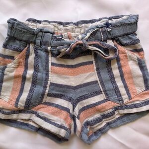 Striped Tie-Waist Shorts